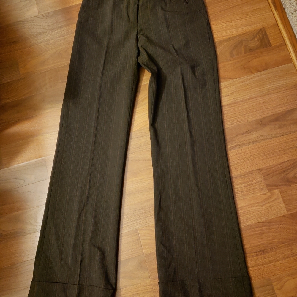 BCBGMaxAzria Women's Brown Pinstripe Dress Pants